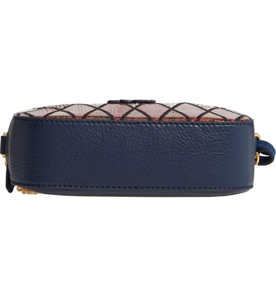 Shop Tory Burch Mcgraw Pieced Exotic Camera Bag - Blue In Royal Navy