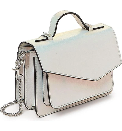 Shop Botkier Mini Cobble Hill Calfskin Leather Crossbody Bag - White In Iridescent