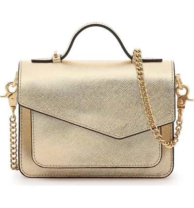 Shop Botkier Mini Cobble Hill Calfskin Leather Crossbody Bag - Yellow In Gold