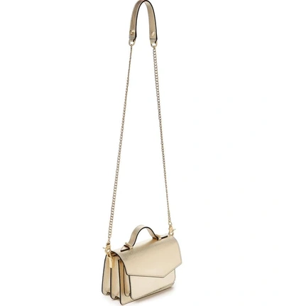 Shop Botkier Mini Cobble Hill Calfskin Leather Crossbody Bag - Yellow In Gold