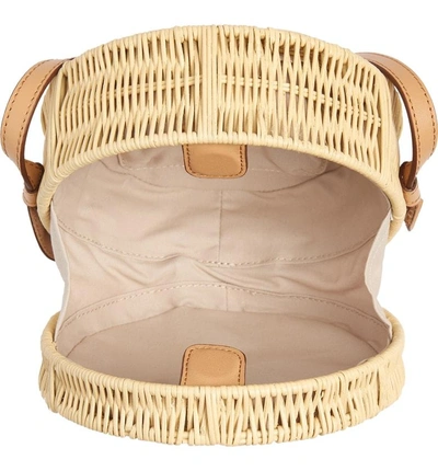 Shop Pamela Munson Paige Woven Rattan Crossbody Bag - Beige In Palm