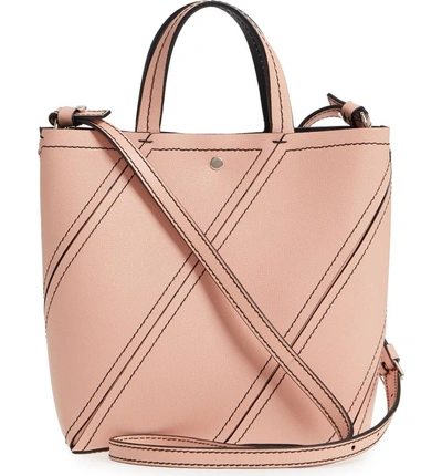 Shop Proenza Schouler Mini Hex Whipstitch Calfskin Leather Tote - Pink In Deep Blush