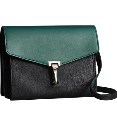 Shop Burberry Small Macken Colorblock Leather Crossbody Bag - Green In Sea Green/ Black