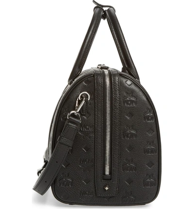 Shop Mcm Signature Monogram Embossed Leather Crossbody Bag - Black