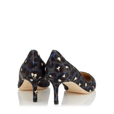 Shop Jimmy Choo Romy 60 Pop Blue Mix Leopard Print Pony Pointed Toe Pumps