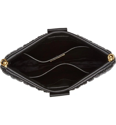 Shop Miu Miu Matelasse Leather Clutch - Black In Nero