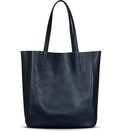 Shop Shinola Medium Leather Shopper - Blue In Ocean