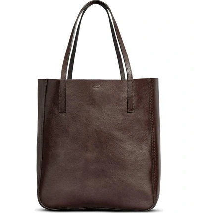 Shop Shinola Medium Leather Shopper - Brown In Deep Brown