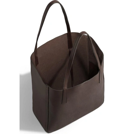 Shop Shinola Medium Leather Shopper - Brown In Deep Brown