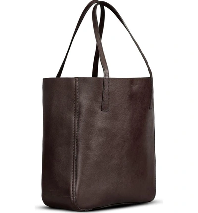 Shop Shinola Medium Leather Shopper - Brown In Deep Brown