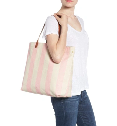 Shop Madewell Stripe Canvas Tote - Pink In Petal Pink Stripe