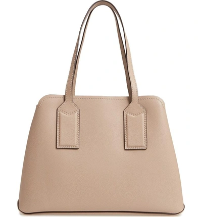 Shop Marc Jacobs The Editor Leather Tote - Beige In Light Slate