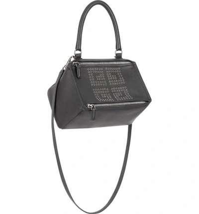 Shop Givenchy Small Pandora Logo Leather Satchel - Black