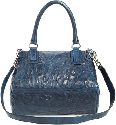 Shop Givenchy 'medium Pepe Pandora' Leather Satchel - Blue In Night Blue