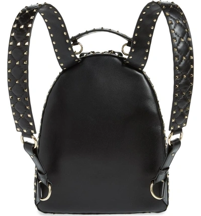 Shop Valentino Rockstud Spike Quilted Lambskin Leather Backpack - Black