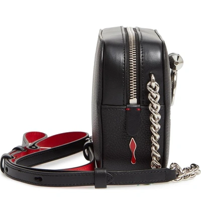 Shop Christian Louboutin Mini Rubylou Calfskin Leather Crossbody Bag - Black In Black/ Black