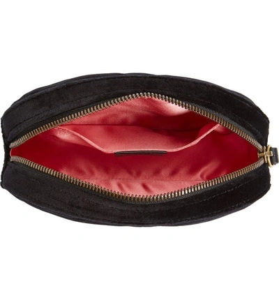 Shop Gucci Small Gg Marmont 2.0 Velvet Belt Bag In Nero