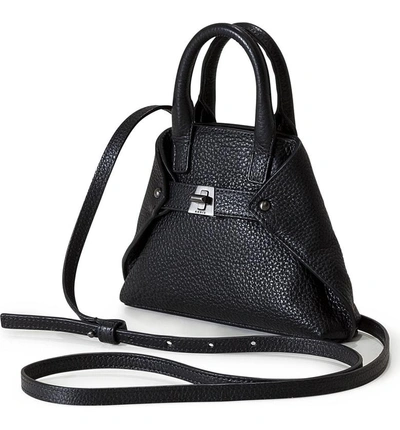 Shop Akris Tasche Micro Leather Crossbody Bag - Black