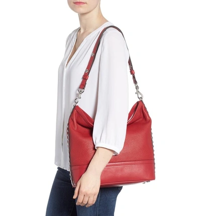 Shop Rebecca Minkoff Blythe Large Convertible Hobo - Red In Scarlet