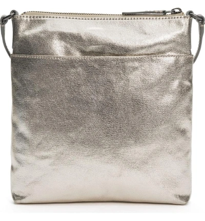 Shop Frye Ivy Metallic Nylon Crossbody Bag - Grey In Pewter