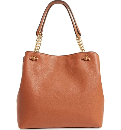 Shop Tory Burch Chelsea Slouchy Leather Tote In Classic Tan