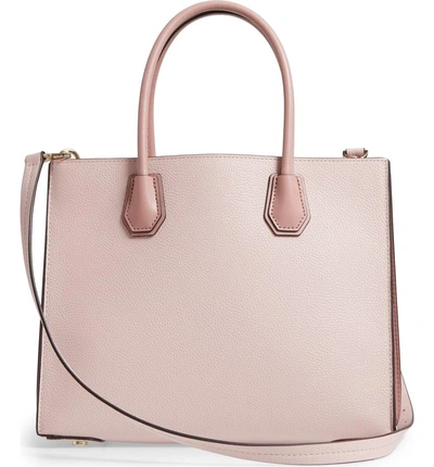 Shop Michael Michael Kors Large Mercer Leather Tote - Pink In Soft Pink