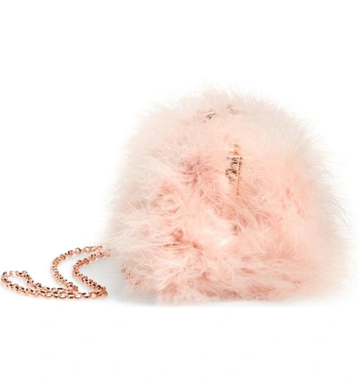 Shop Ted Baker Loop Bow Feather Evening Bag - Pink In Light Pink
