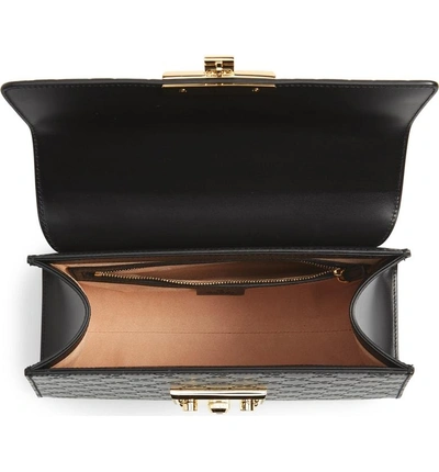 Shop Gucci Small Padlock Top Handle Signature Leather Bag In Nero