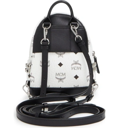 Shop Mcm 'x-mini Stark Side Stud' Convertible Backpack In White