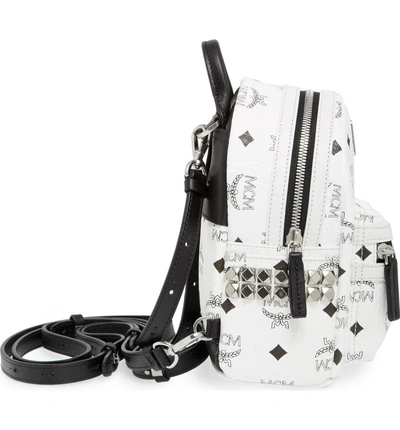 Shop Mcm 'x-mini Stark Side Stud' Convertible Backpack In White