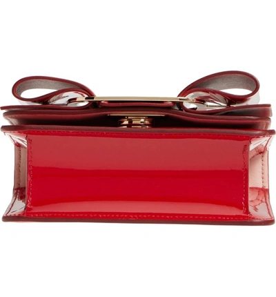 Shop Ferragamo Vara Patent Leather Crossbody Bag - Red In Rosso