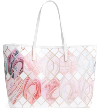 Aamy Sea Of Clouds Bloom Canvas Tote White