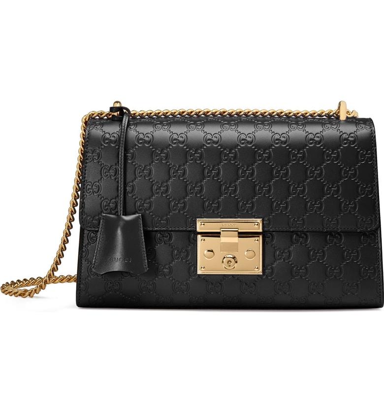 gucci medium padlock signature leather shoulder bag