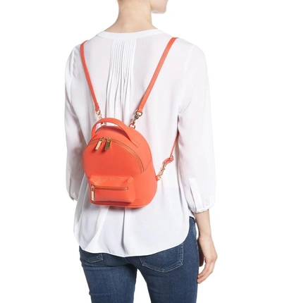 Shop Deux Lux Annabelle Mini Faux Leather Backpack - Coral In Poppy