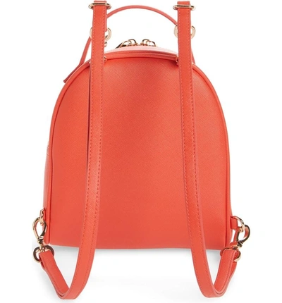 Shop Deux Lux Annabelle Mini Faux Leather Backpack - Coral In Poppy