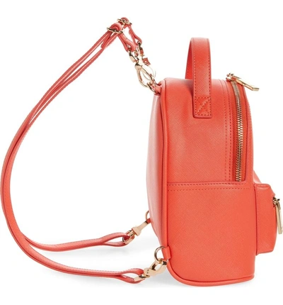 Shop Deux Lux Annabelle Mini Faux Leather Backpack - Coral In Poppy