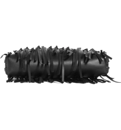Shop Bottega Veneta Nodini Fringe Leather Crossbody Bag - Black