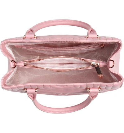 Shop Ted Baker Quilted Bow Leather Tote - Pink In Dusky Pink