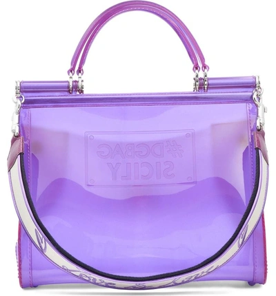 Shop Dolce & Gabbana Medium Sicily Pvc Satchel - Purple In Viola Multi