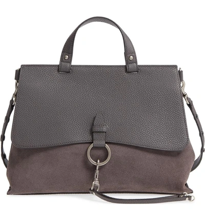 Shop Rebecca Minkoff Medium Keith Suede & Leather Satchel - Grey In New Grey