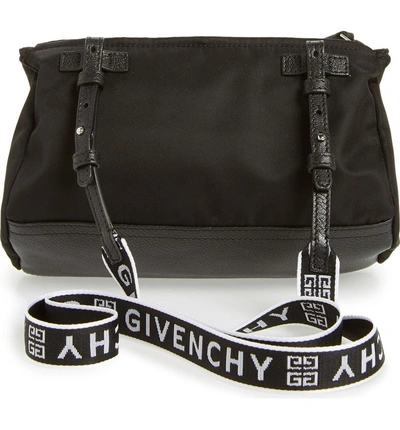 Shop Givenchy Mini Pandora Nylon Shoulder Bag In Black