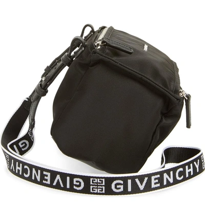 Shop Givenchy Mini Pandora Nylon Shoulder Bag In Black