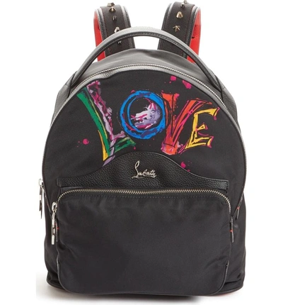 Christian Louboutin Small Backloubi Love Nylon Backpack - Black In