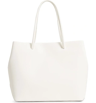 Shop Marc Jacobs Logo Leather Shopper - White In Porcelain