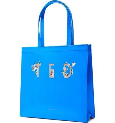 Shop Ted Baker Theacon Large Icon Tote - Blue In Bright Blue