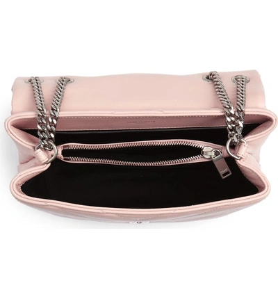 Shop Saint Laurent Small Loulou Matelasse Leather Shoulder Bag - Pink In Baby Pink/ Baby Pink