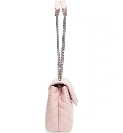 Shop Saint Laurent Small Loulou Matelasse Leather Shoulder Bag - Pink In Baby Pink/ Baby Pink
