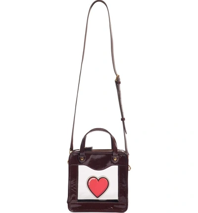 Shop Anya Hindmarch Rainy Day Heart Crossbody Bag - Burgundy In Claret