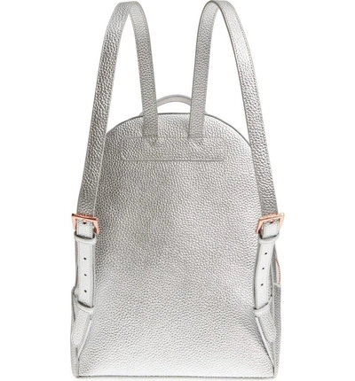 Shop Ted Baker Leather Backpack - Metallic In Silver