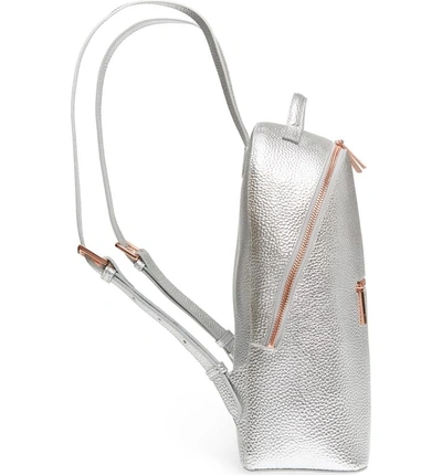 Shop Ted Baker Leather Backpack - Metallic In Silver